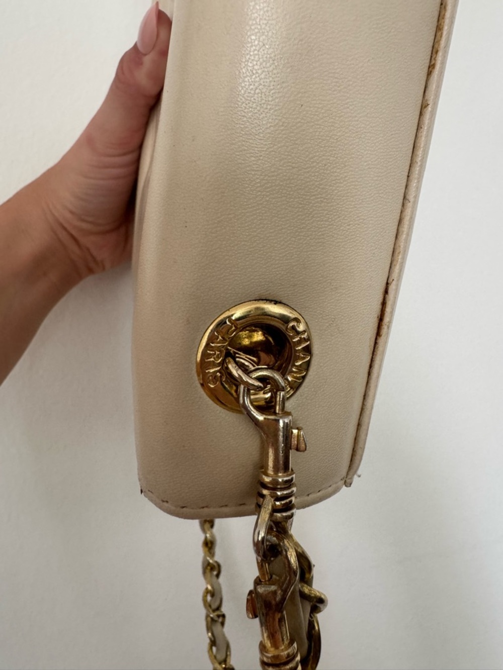 Vintage Chanel Pre-1986 CC Logo Lambskin Crossbody with Gold Tassel - Picture 9 of 16